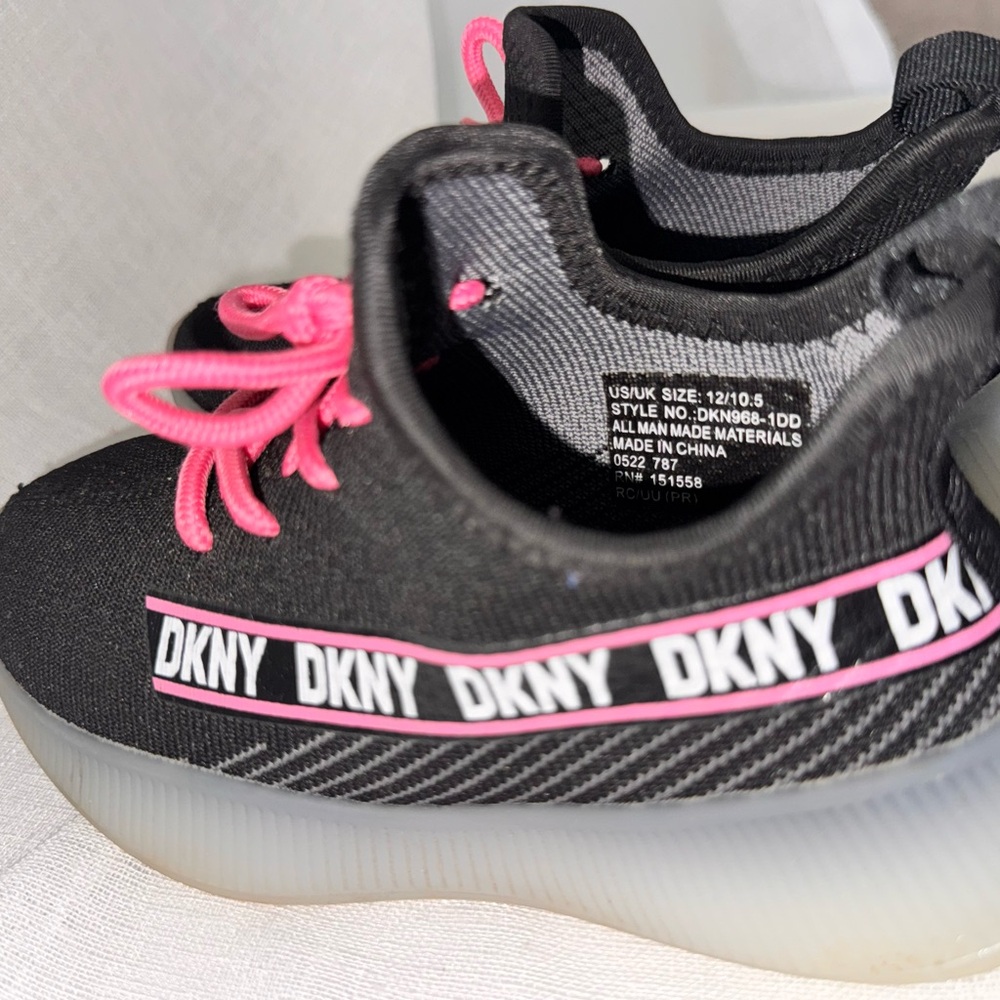 DKNY Kids Black and Pink Sneakers